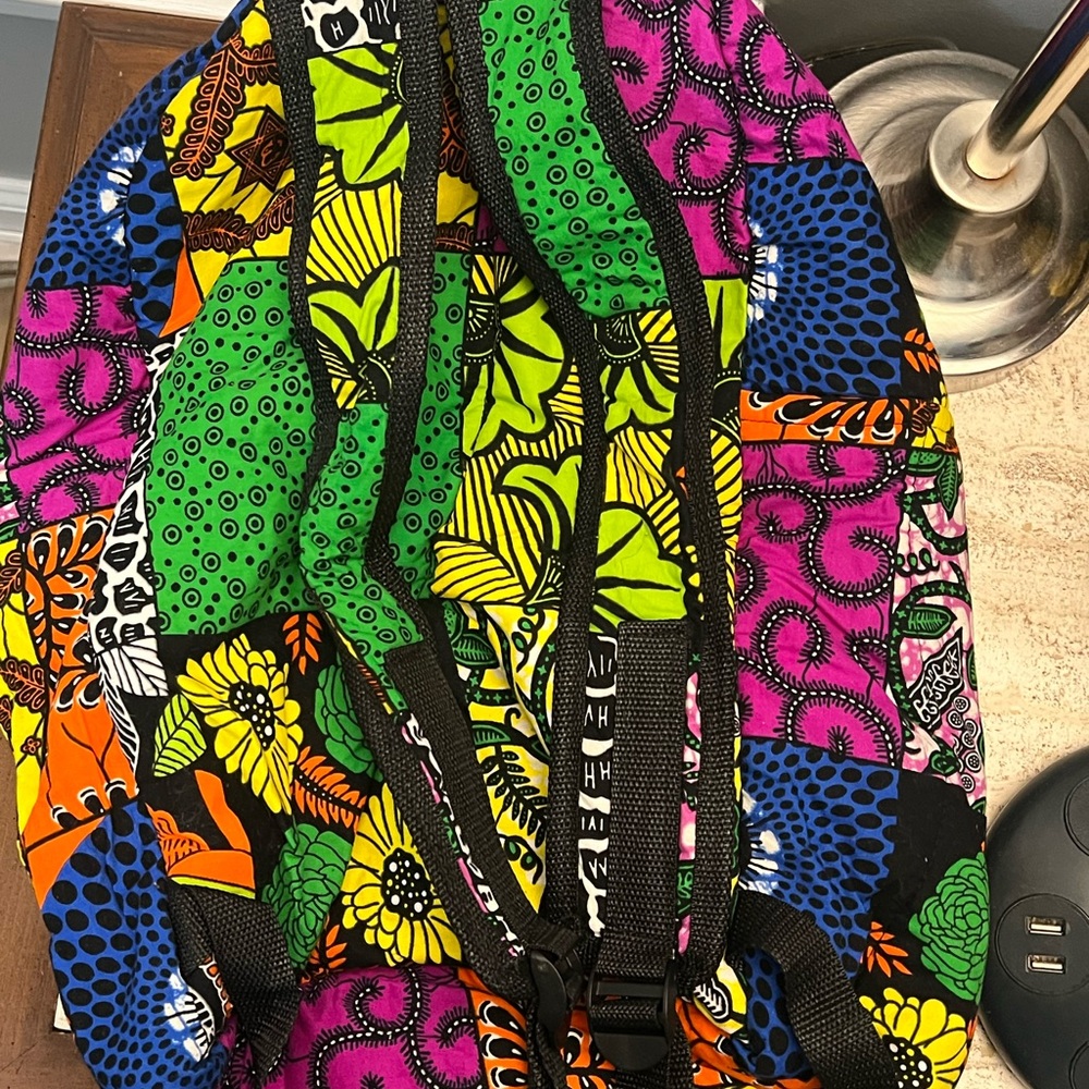 Vibrant Multicolor Floral Patchwork Backpack - Qu… - image 5